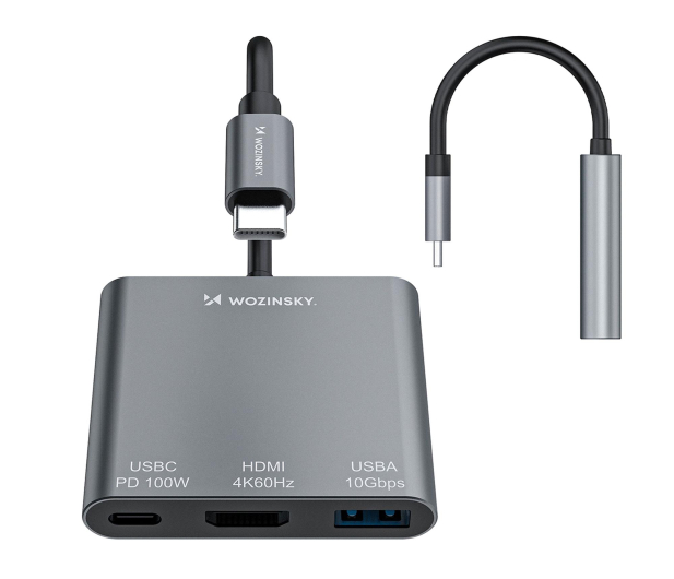 Wozinsky Hub USB-C PD 100W HDMI 4K@30Hz USB-A 10Gbps szary WHCH-01 - 1487908 - zdjęcie 3